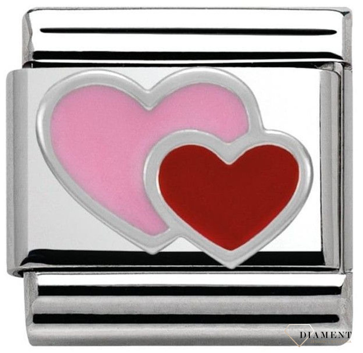 Nomination Link 925 zawieszka srebro 'Podwójne serduszka' 330202 16 biżuteria nomination nomination zawieszki nomination baza.jpg